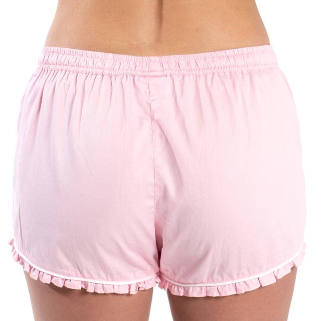 Womens Bobbie Brooks Large Pink White Plaid Pajama Shorts Ruffles  Drawstring for sale online